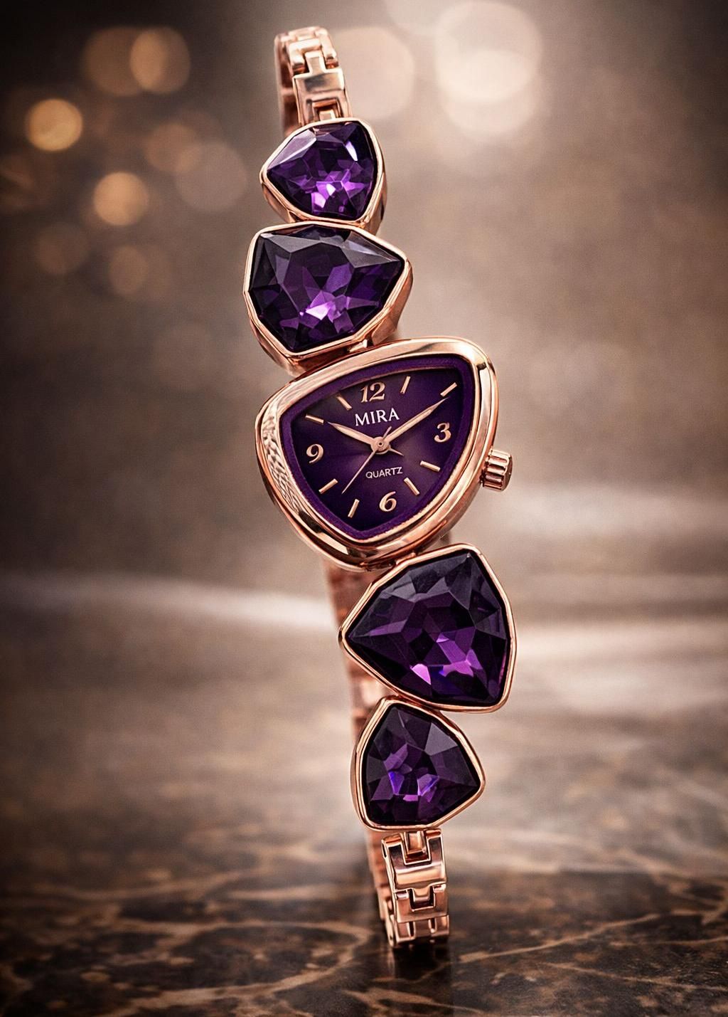 Luxury Diamond Design Women Wrist Watch – Stylish Bracelet Watch for Girls – 5 Color Elegant Stone Strap Watch