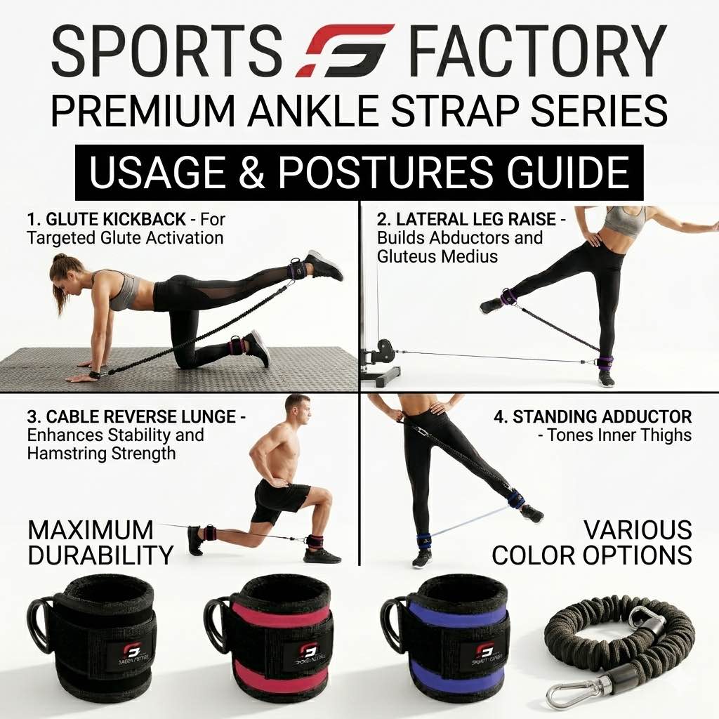 Pair of Ankle Straps for Cable Machines - Padded Gym Cuffs for Kickbacks, Glute Workouts, Leg Extensions, and Hip Abductors for Men and Women Fitness , Steel Double D Ring, Adjustable Neoprene Support