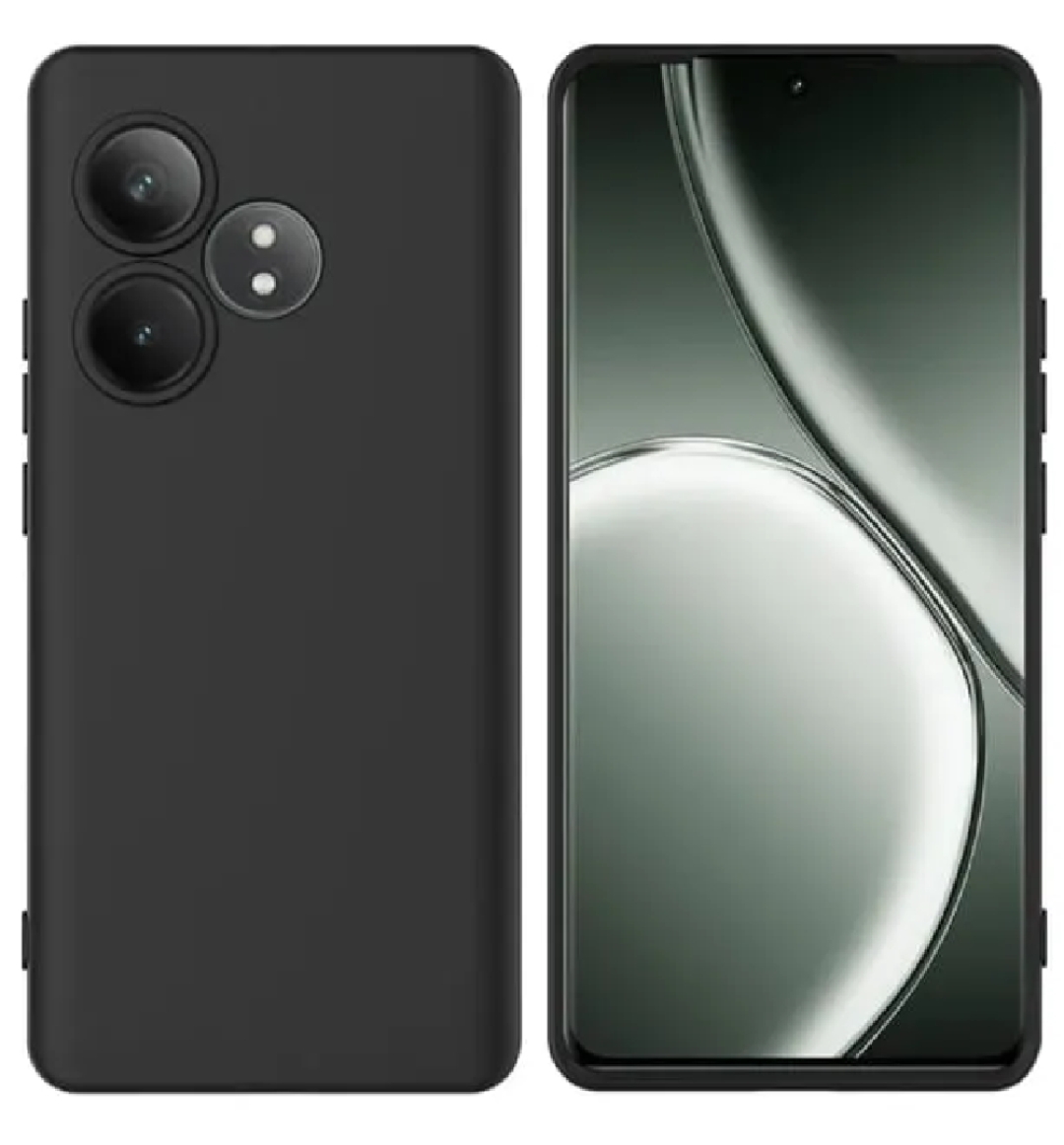 realme GT Neo 6 SE 5G Soft Silicone Black TPU Case Shockproof Back Cover Camera Protection Bumper Anti Scratch Slim Fit Matte Protective Mobile Cover for Realme GT Neo 6 SE 5G