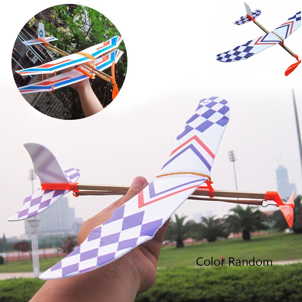 Christmas best  Assembly Plane Model Powered Flying Glider DIY Foam Aircraft Elastic  Airplane