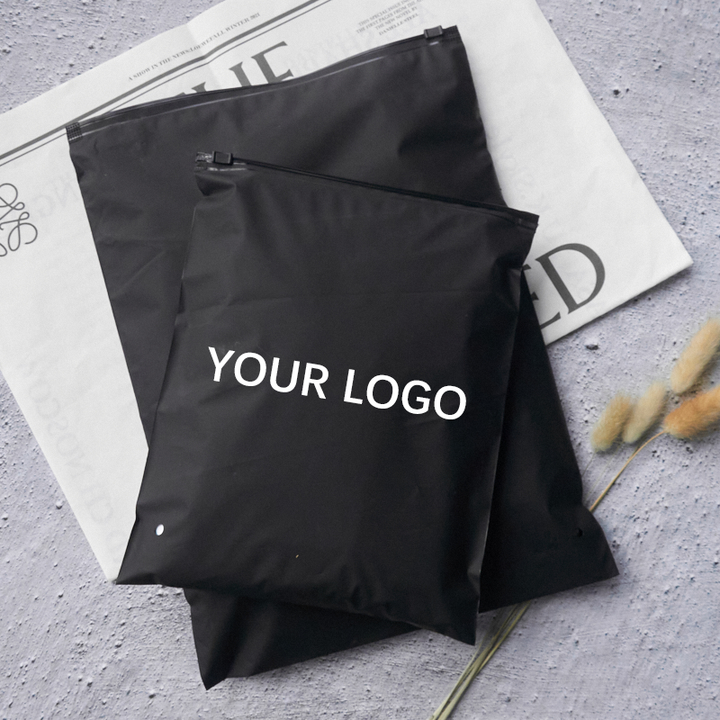 Pack of 10pcs Black zipper bags for clothing packing, suit packing, shirt packing, garments packing, shoes packing, eco-friend zip seal bag, Personalized Packing Bags