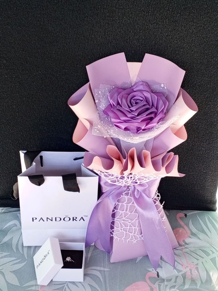 Customized Handmade Satin Ribbon Rose Bouquet | Artificial Flower Bouquet | Available in Multiple Colors | Birthday, Anniversary & Valentine's Day Gift for Her