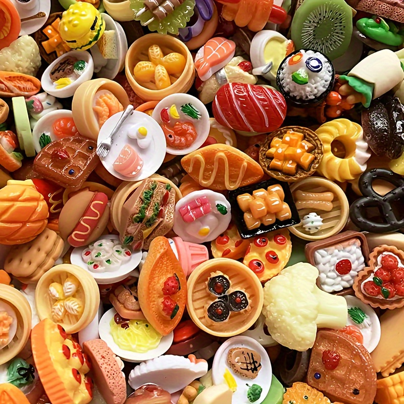 Mini Food Toys Mixed Style Resin Food Doll Kitchen Mini Food Statue DIY Accessories Halloween Christmas 