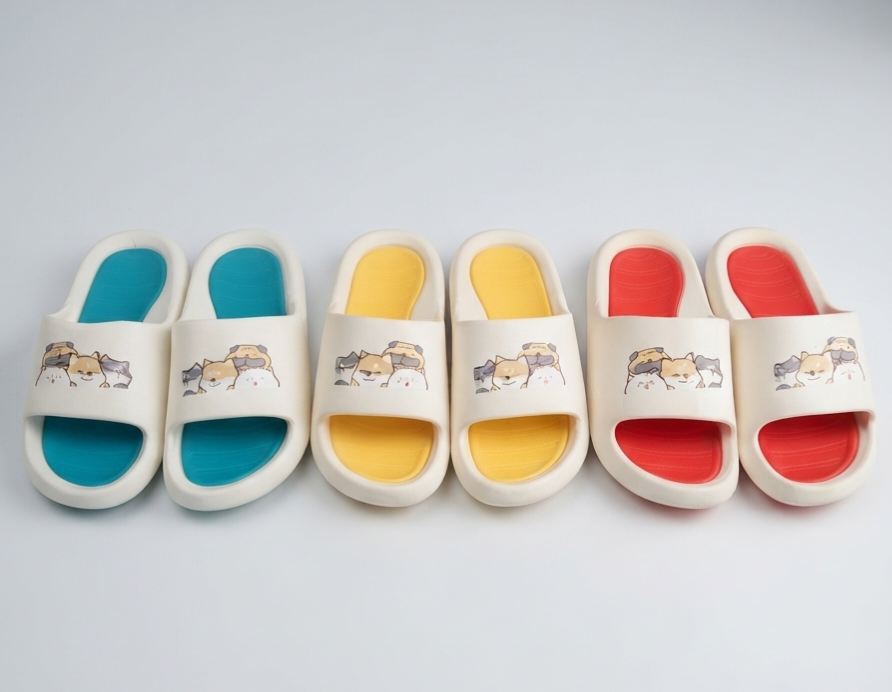 Adorable Cartoon Puppy Print Casual Slide Slippers