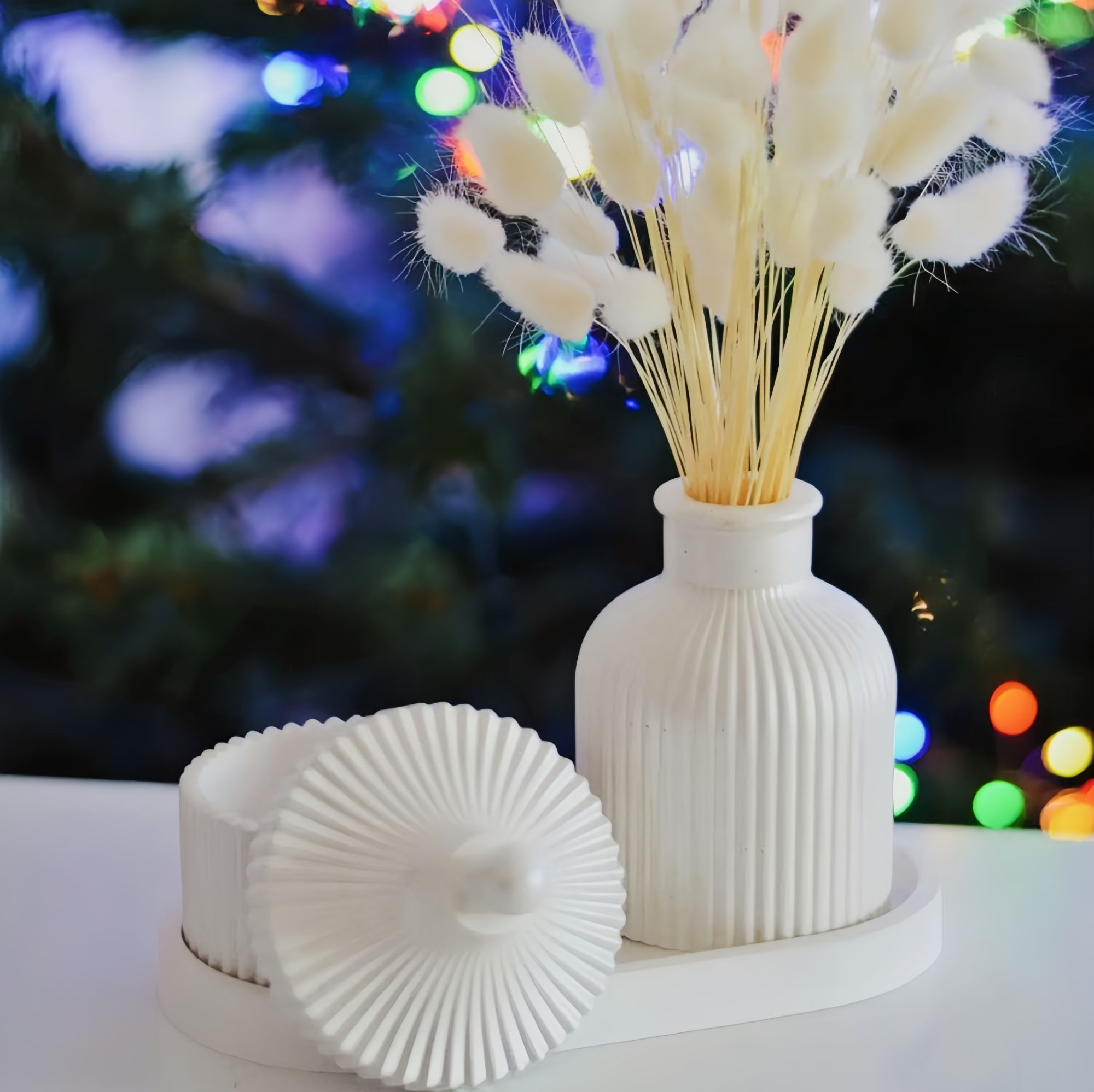 Handmade Jesmonite Home Decor Set 3 Piece Tray Box Vase Modern Decorative Items