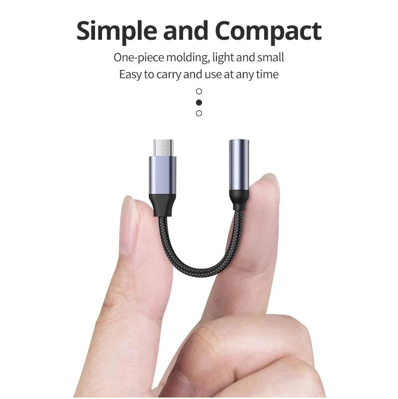 USB Type C To 3.5mm Audio Jack Adapter Plug and Play For Wired Headphone USB C To 3.5mm Earphones Audio Cable Connector Adapter