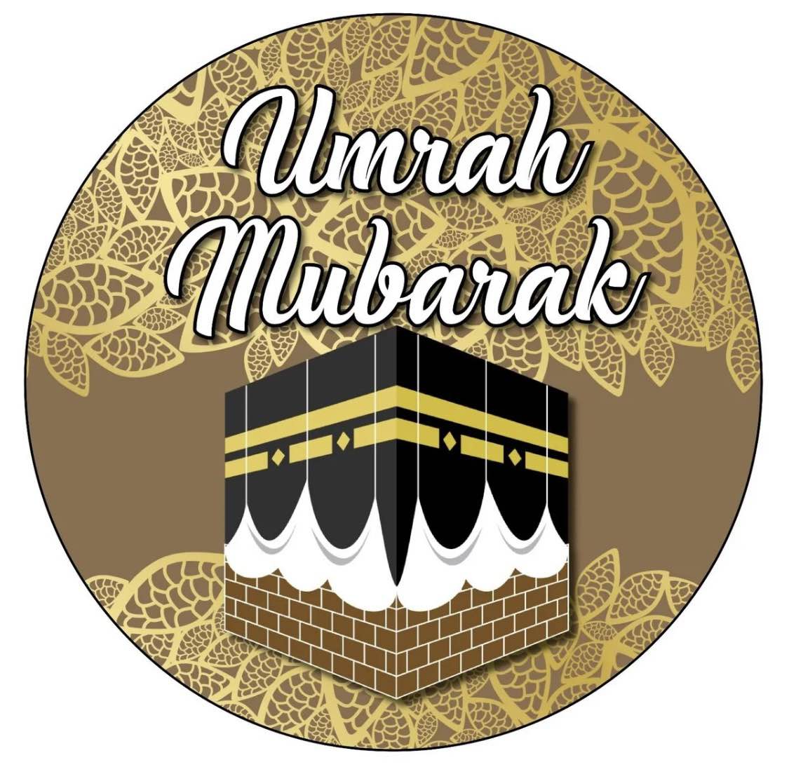 50 Pcs Umrah Mubarak Stickers | Islamic NON PERSONALISED Labels | 1.5 Inch Round Stickers for Umrah Gifts, Favors & Decorations