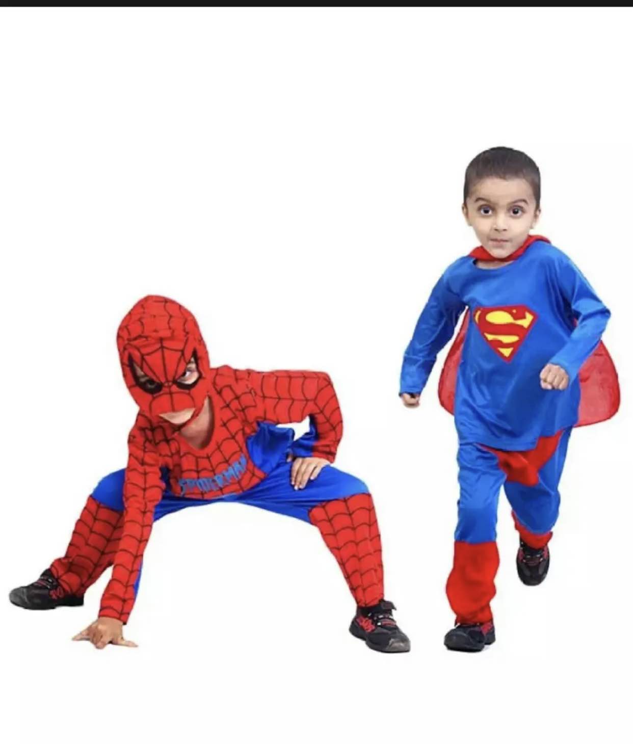Pack Of 2 Superhero Costumes ( Superman and Spiderman )