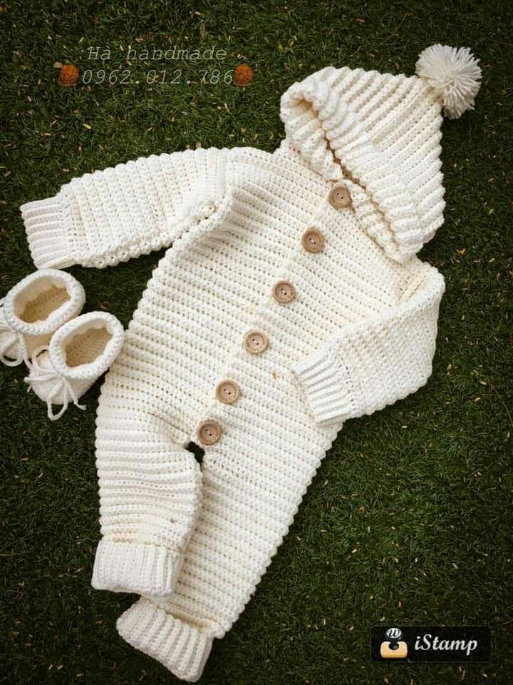 baby romper with hoodie, handmade baby dress for winter, crochet baby bodysuit with hoodie