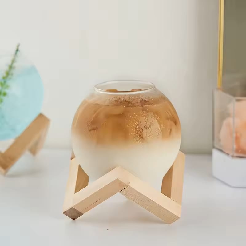 Spherical Wooden Cocktail Cup