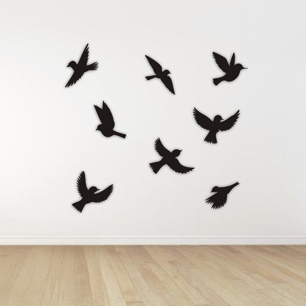 Wooden Wall Decoration, Set of 8 Birds, 3mm MDF Laser Cut, Antique Style