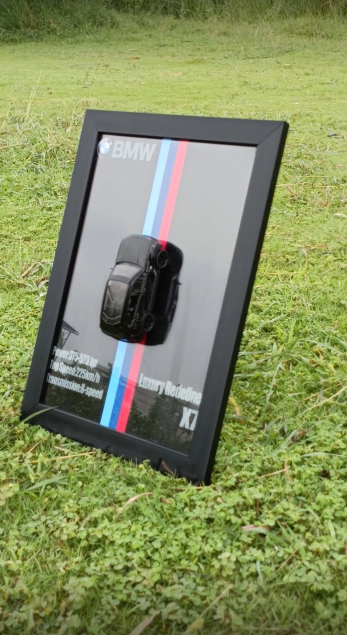 BMW Model Car Display Frame | Premium Glass Front | Detailed Die-Cast Collectible | Home & Office Decor