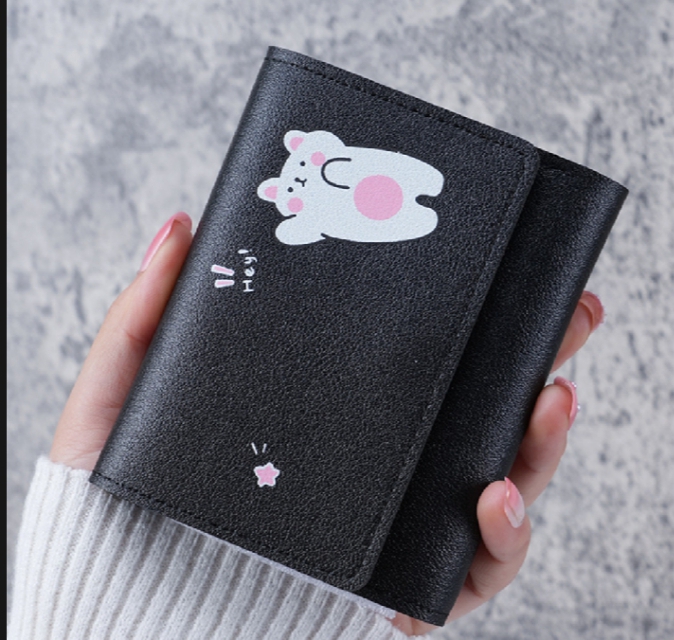 Hajvery Purse for Women All-Season PU Leather Cute Tri-Fold Multi-Card Wallet
