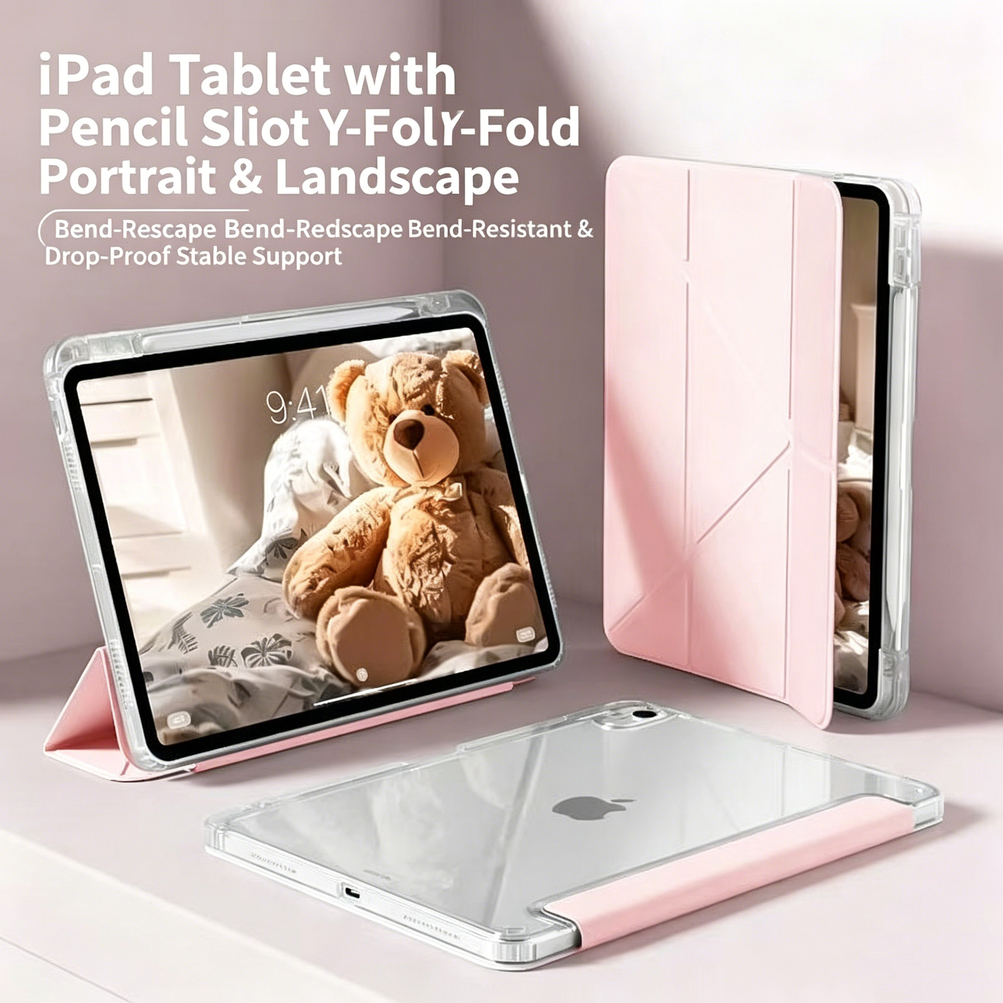 3+Y Fold iPad Flip Case, Compatible with iPad 10th/11th Gen 2025, iPad 7/8/9 Gen 10.2 Inch, iPad Air 4/5/6/7 11 Inch, iPad Air 2