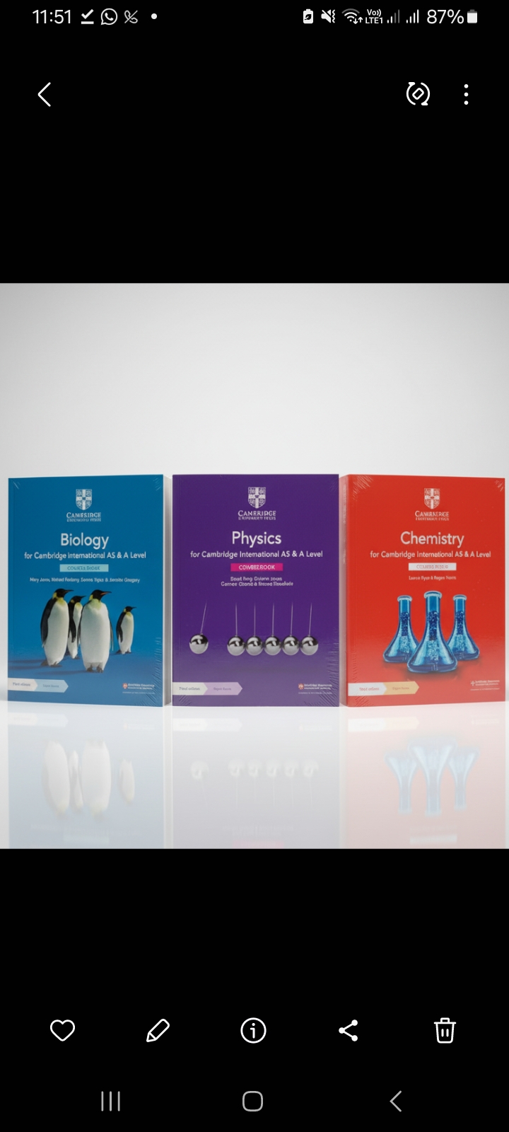 A Level CHEMISTRY AS A Level Physics A Level Biology Set of 3