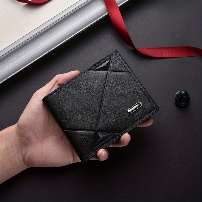 New Small Men's Wallet With Coin Pocket Card Slot Money Clip Dollar Banknote Slim Purse Cash Holder Bag A Metal Clamp