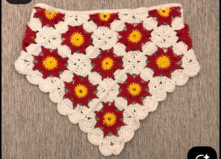 Handmade Crochet Bandana Head Scarf Boho Hair Accessory