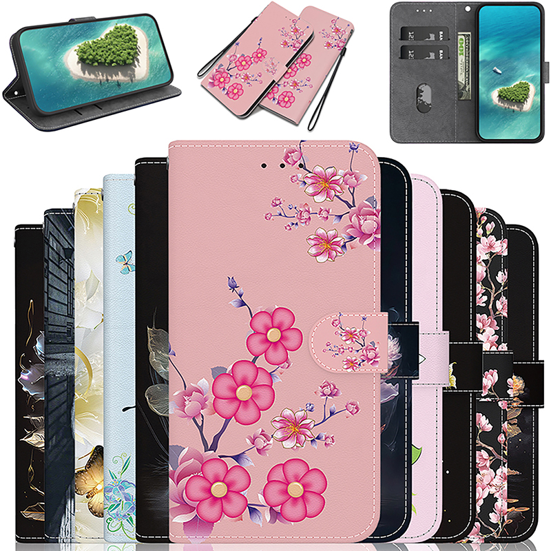 Stand Flip Wallet Case For Infinix Hot 40 50 Pro Plus 4G 5G 11S 20i 20S 30i 40i 50i 20 30 Play Flip Painted Pattern Phone Cover