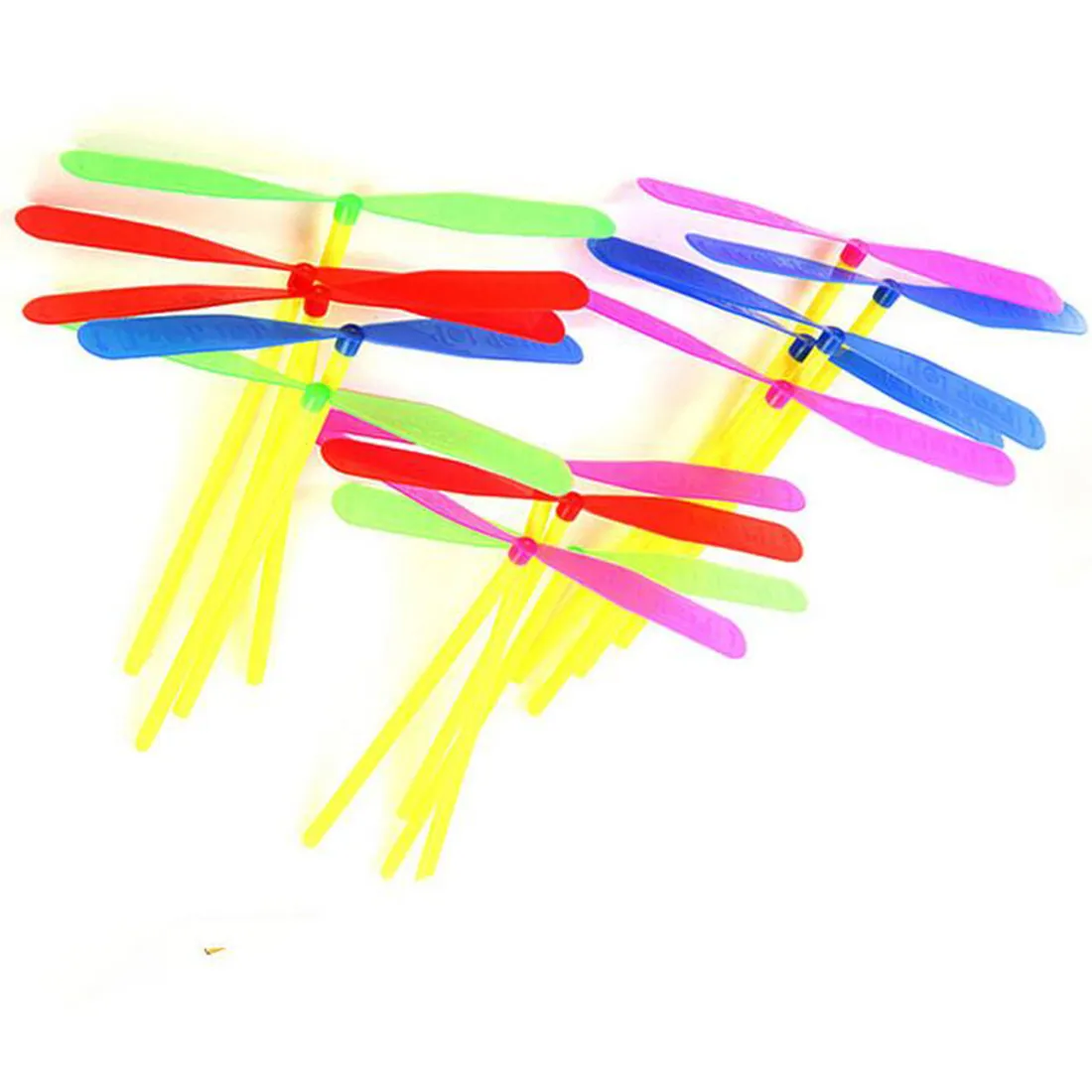 HOT DEAL NO 1 10/20/100pcs Novelty Plastic Bamboo Dragonfly Propeller Outdoor Classic Toy Kid Gift Rotating Flying Arrow Multicolor Random Color