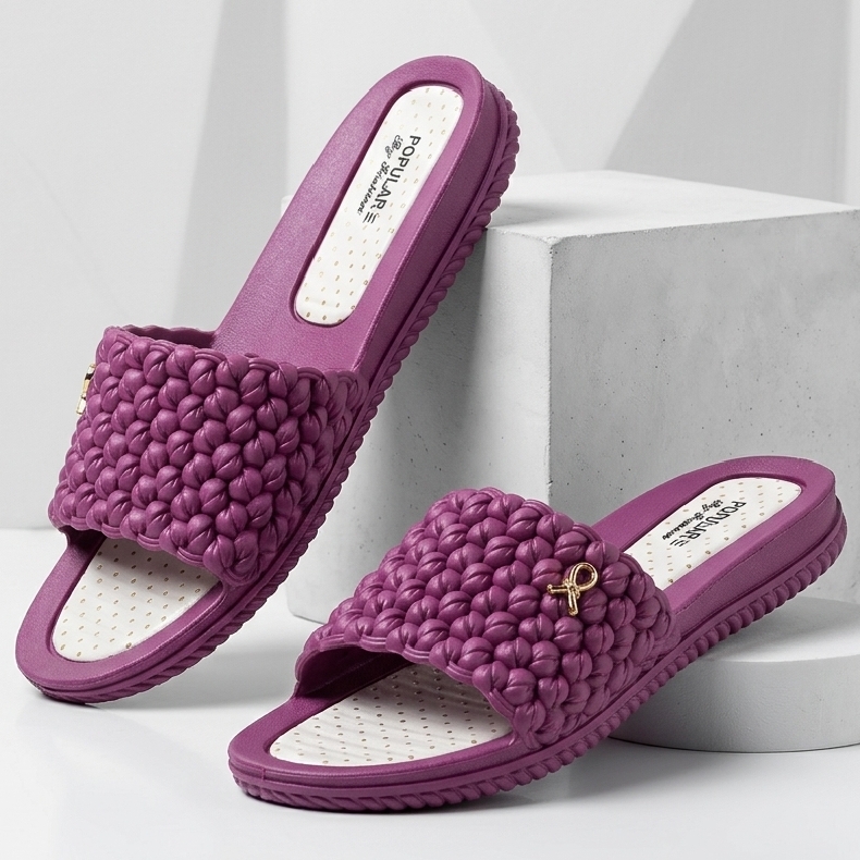 Zigzag Style Slippers for Women Casual Rubber House Slippers for Ladies