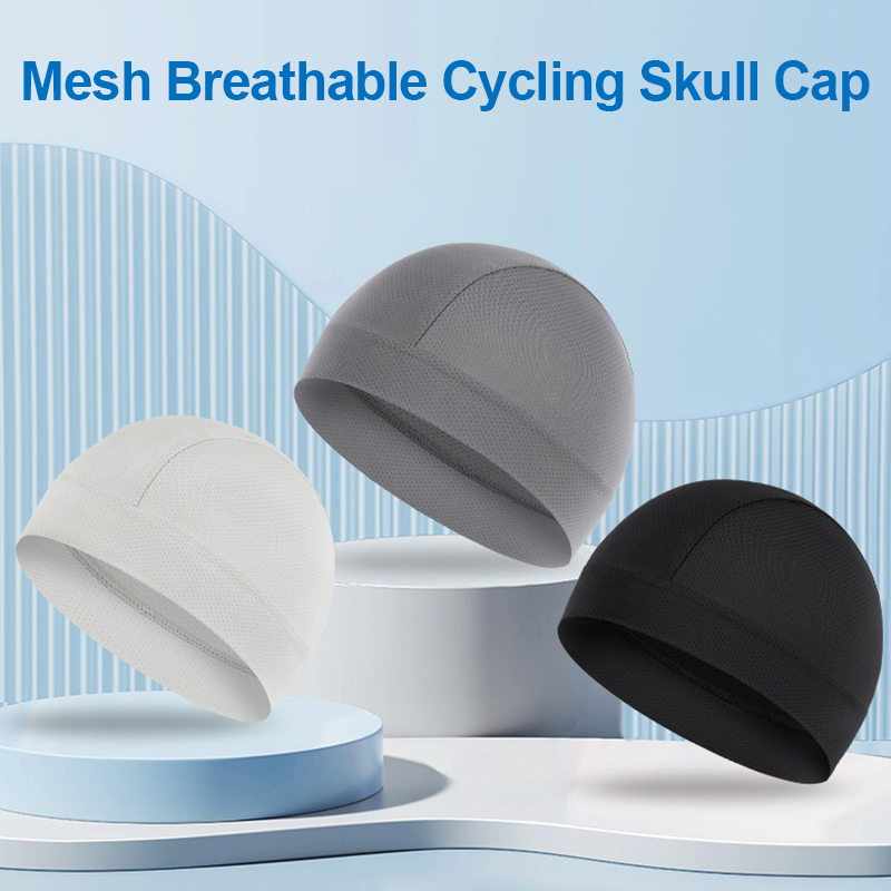 Breathable Mesh Cycling Skull Cap Helmet Liner Quick Dry UV Protection Cooling Beanie Men Women Summer Stretchy Commuting Hat
