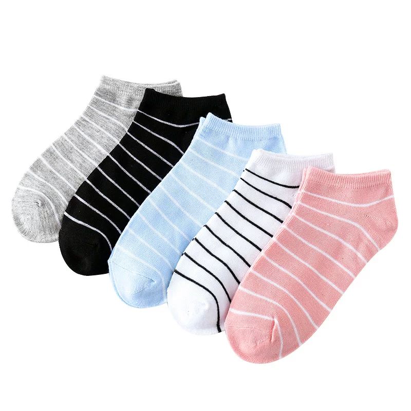 Women's Cotton Ankle Socks Pack of 5 Comfortable and Stretchable