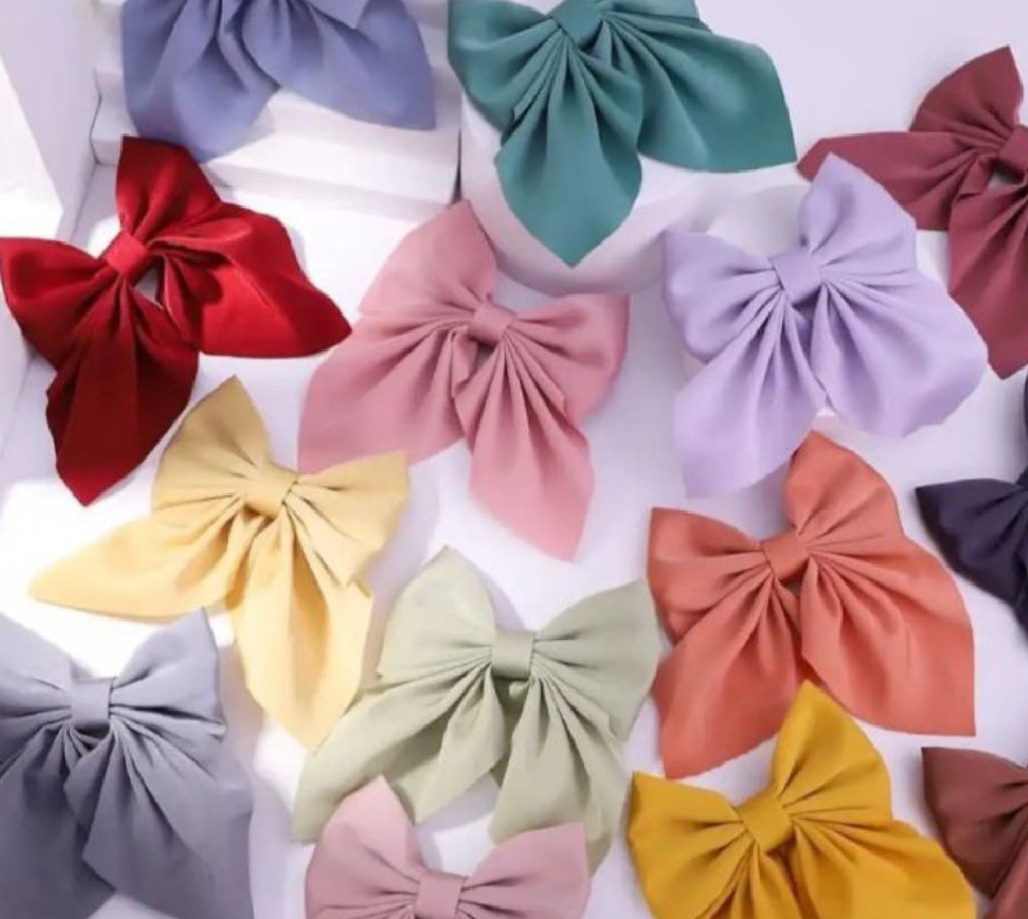 1 PC SILK BOW HAIR CLIP CLIP
