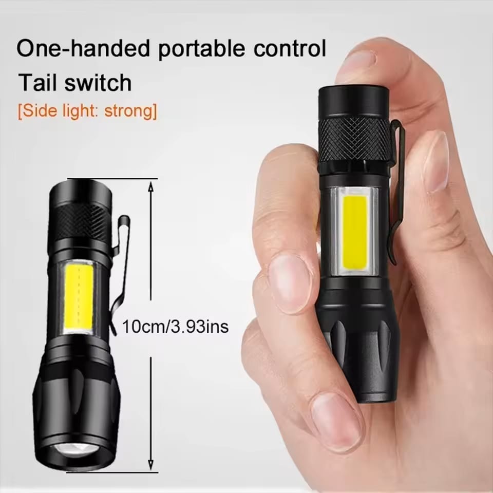 Zoomable Metal COB Flashlight