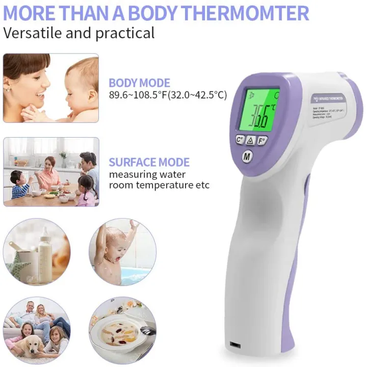Portable ℃/℉, Fever Alarm Precise LCD Digital Non-contact Body IR Laser Infrared Forehead Thermometer in fanzee
