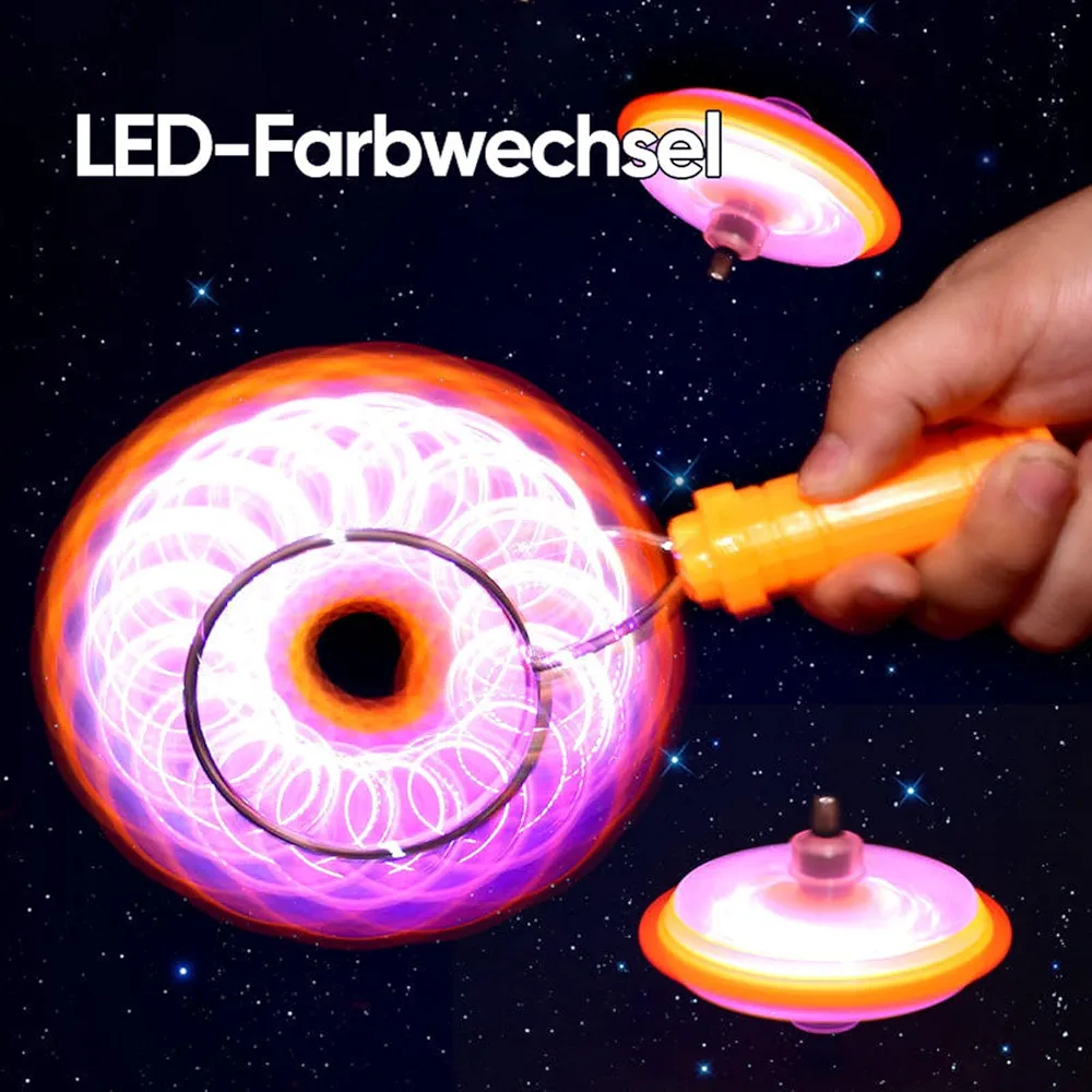 Colorful Luminous Gyro Magnetic Spinning Top Rotating Gyroscope Led Light Show Funny Toy Kids Children'S Gift 