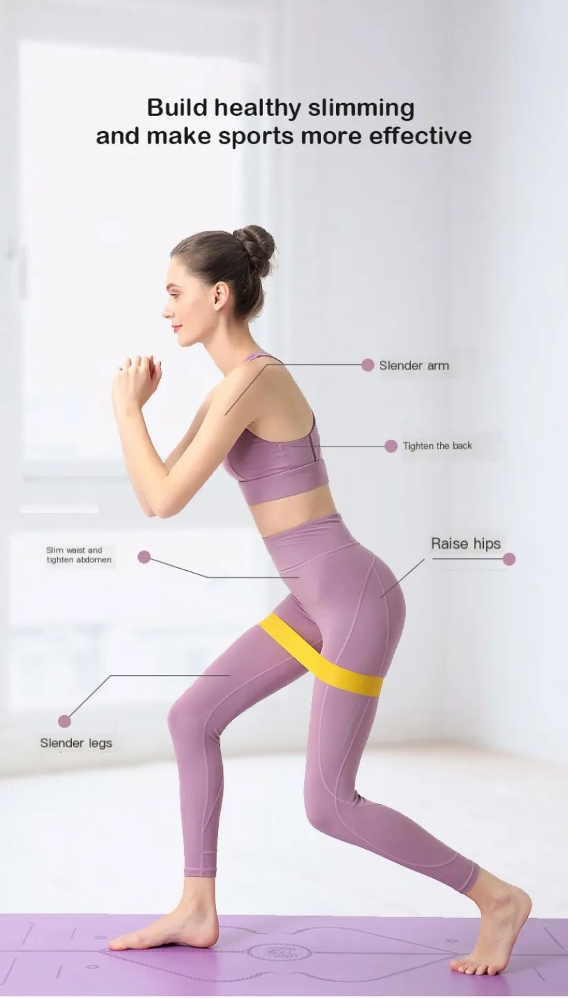 5pcs Yoga Tension Belt Fitness Elastic Belt Resistance Belt Squat