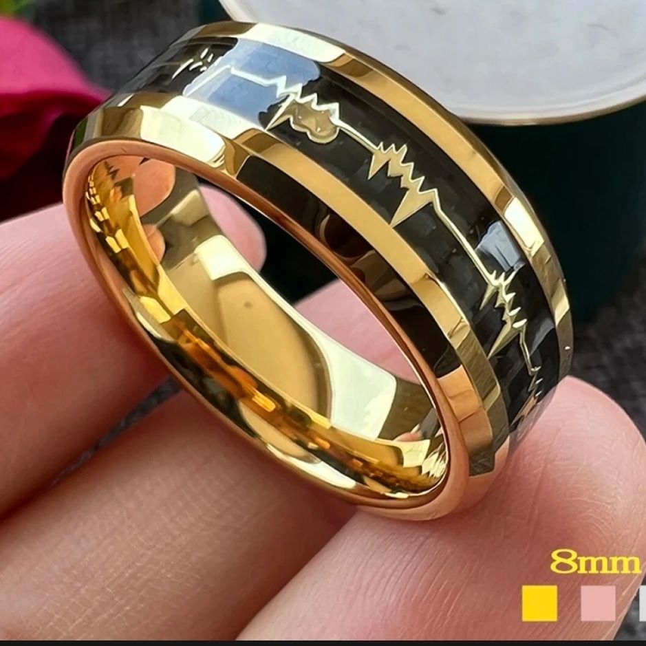 Customize heartbeat engraved rings are a wonderful way to add a personal touch to jewelry. Whether it's for a wedding ring, engagement ring, or a special gift, engraved rings can hold value.  we offer customization services.
