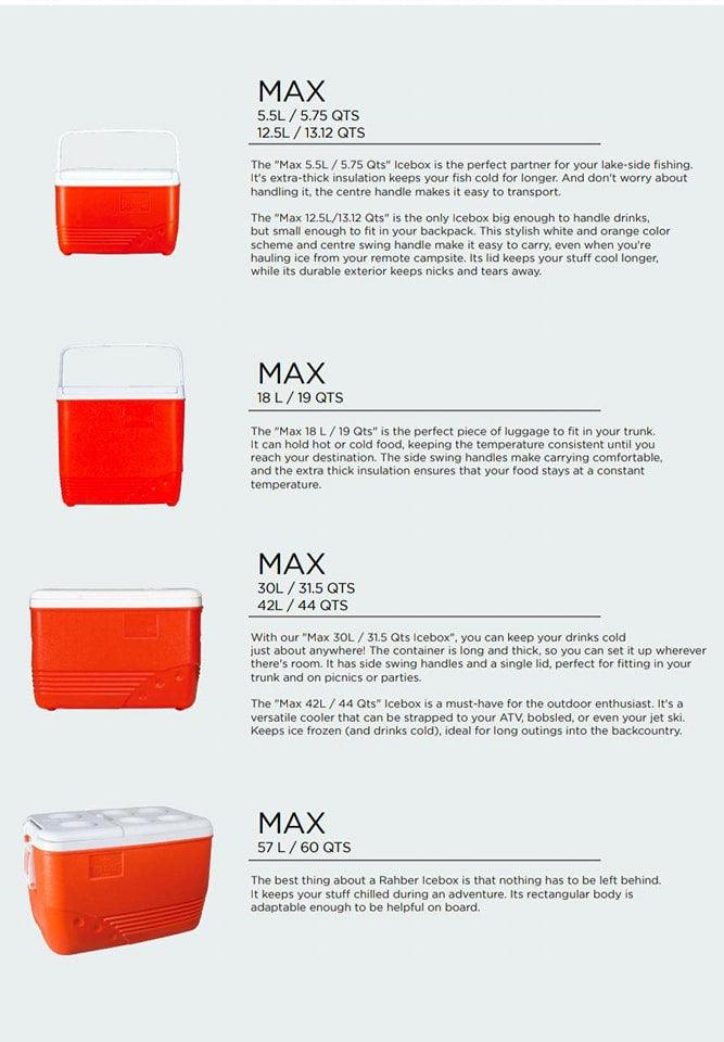 Ice Box Coolers Extra Cooling Rahber Ice Box Cooler portable ideal for hiking and camping