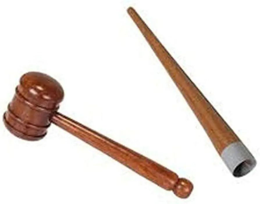 Sports Set of Wodden Cricket Grip Applicator Gripper Cone and Knocking Mallet/Hammer