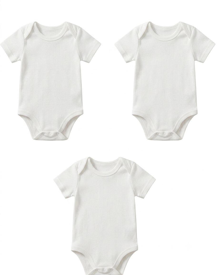 3pcs Sleeves less Plain Romper for kids Girls boys
