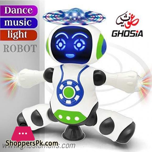 Dancing robot with music, light & 360° moving function for kids
