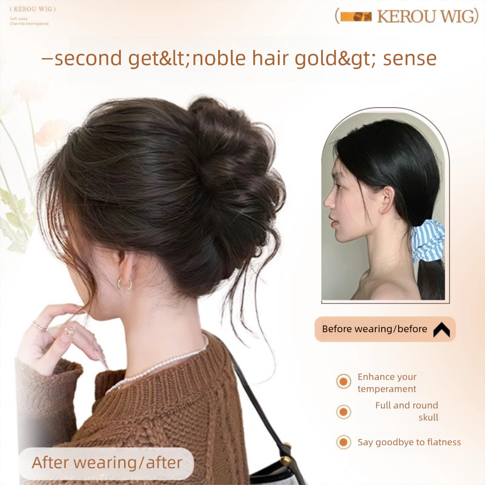 New Synthetic Hair Bun Claw Clip Natural Fluffy Bun Head Wig Brown Black Curly Hair Hairpiece Hair Accessories
