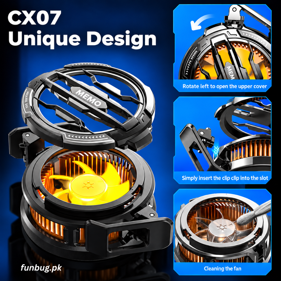 FunBug AL19 Mobile Phone Cooler Collection - Magnetic Semiconductor Cooling Fan & Back Clip Radiator for PUBG Free Fire Gaming | Instant Freezing Heat Sink for Smartphones & Tablets - 100% ORIGINAL