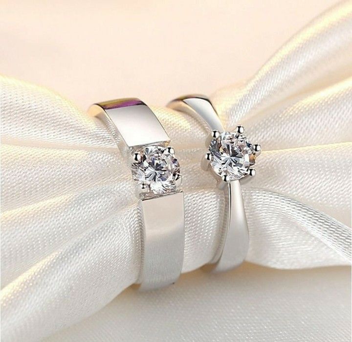 Classic Couple Rings For Men Women CZ Stone Trendy Wedding Lovers' Ring Jewelry