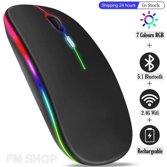 Wireless Mouse Gaming Mouse Backlight USB Compatible RGB Rechargeable Mice Silent Backlit Ergonomic Gaming Mouse for Laptop PC | price in Pakistan