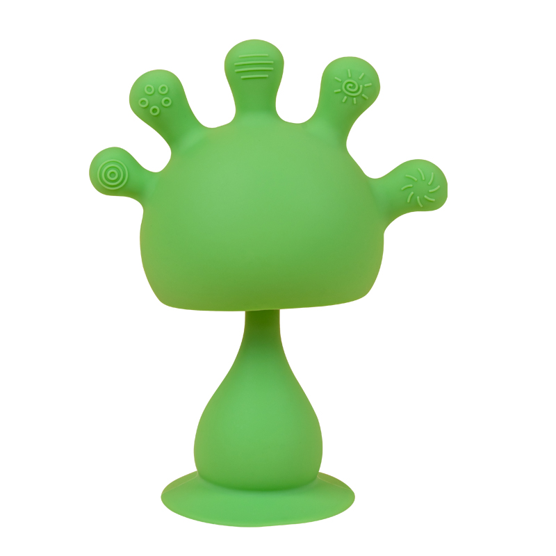 Baby Finger Mushroom-Shaped Rattle Teether, Silicone Soft Teething Stick, Newborn Soothing and Chewing Fun