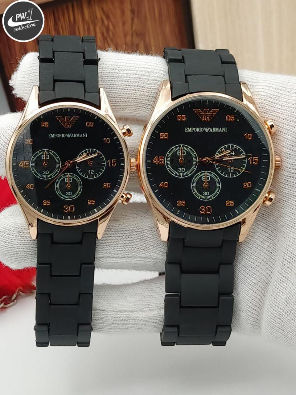 Beautiful Couple Armani brand watch 5 color With normal box Daraz.pk