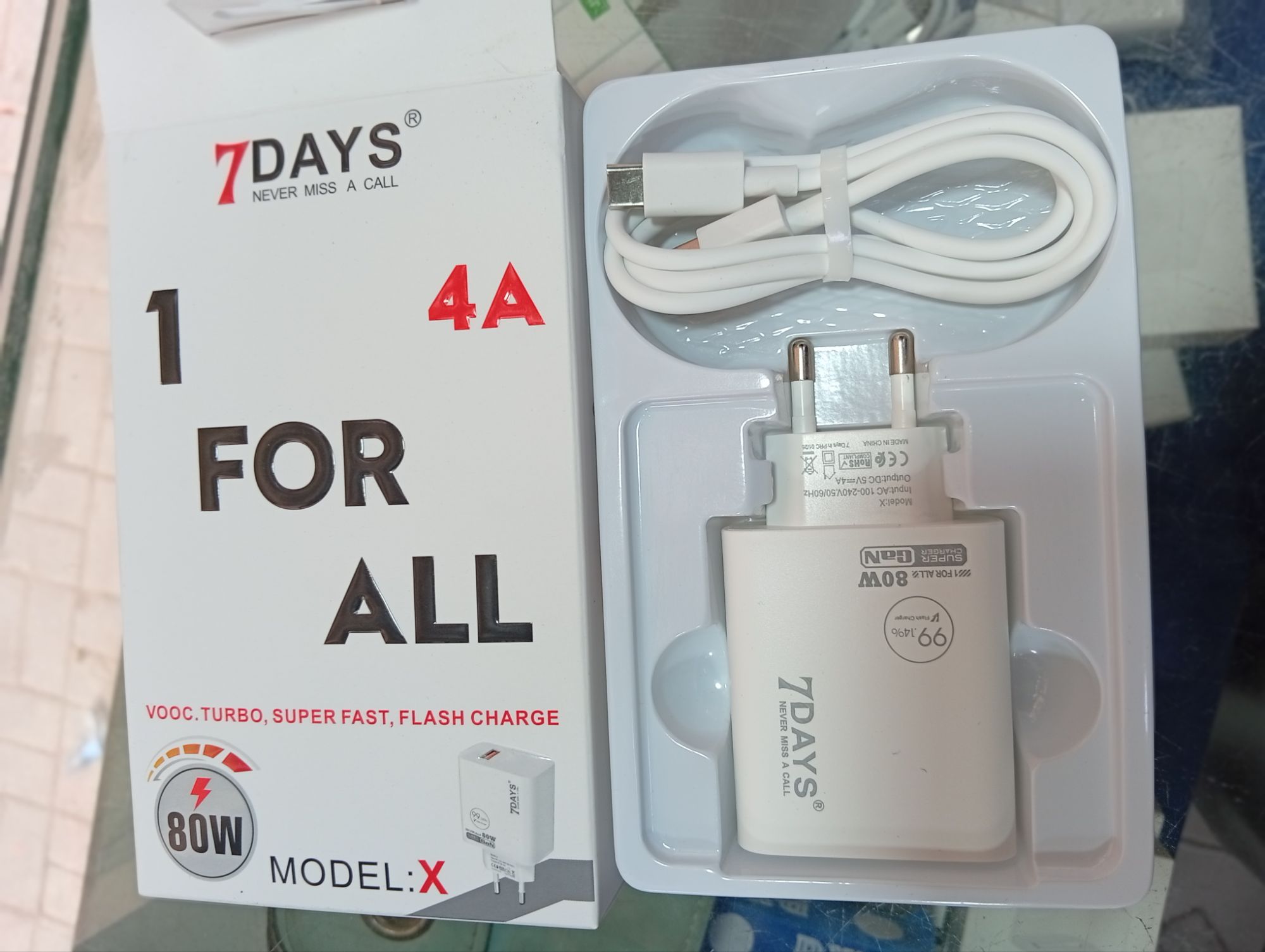 7Days 80W Model:X Super Fast Charger with VOOC Turbo Flash Charge technology.
