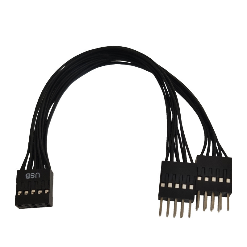 USB 9Pin Extension Splitter Cable 1 to 2 Motherboard Adapter USB2.0 9PIN Dual 9PIN Cord Interface Hub for PC Computer Cable