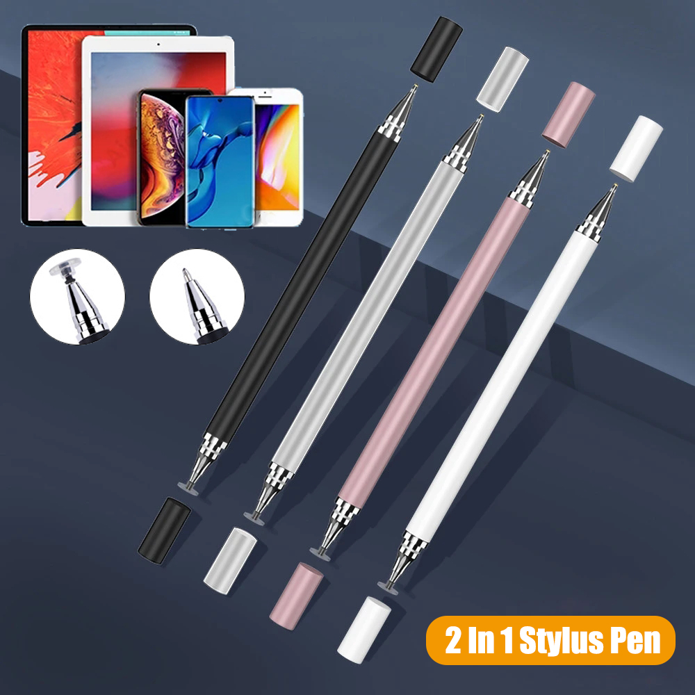 2 In 1 Stylus Pen For Mobile Phone Tablet Drawing Capacitive Pencil Universal Touch Screen Pen for All Touchscreen Devices Android Tablet  Best Stylus pen for IOS Android and Windows Na Imports