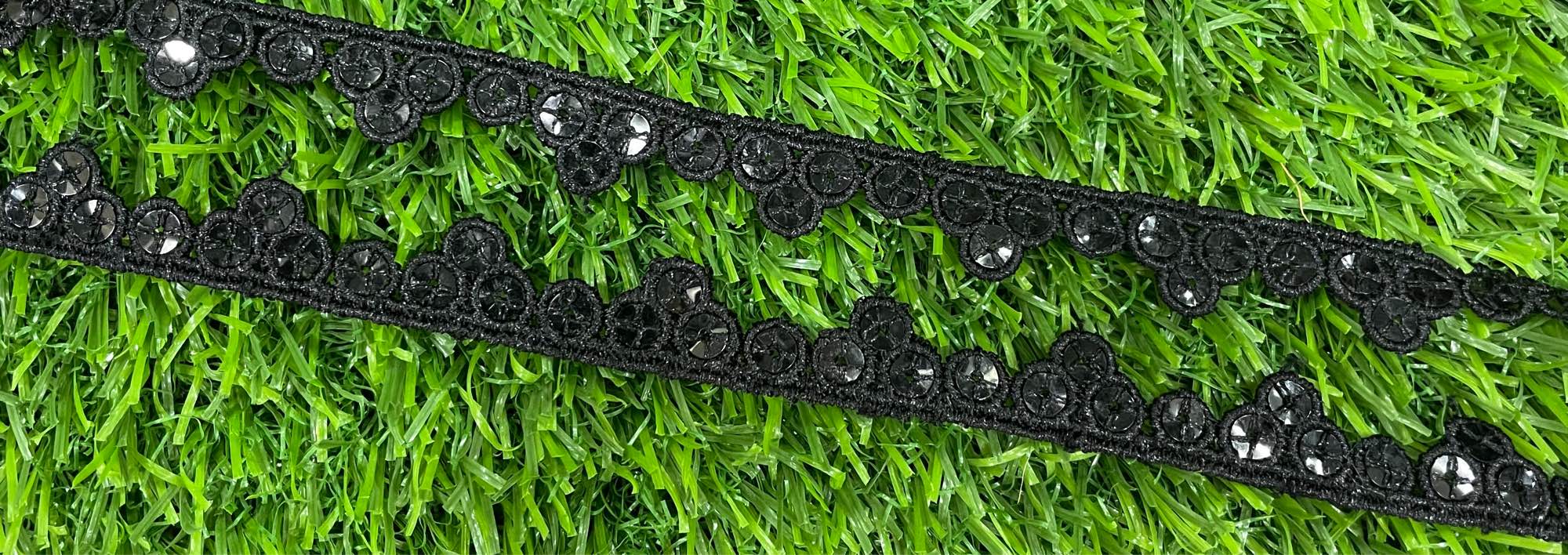 black fancy laces\ sequence black lace for clothes) fancy laces for dupatta