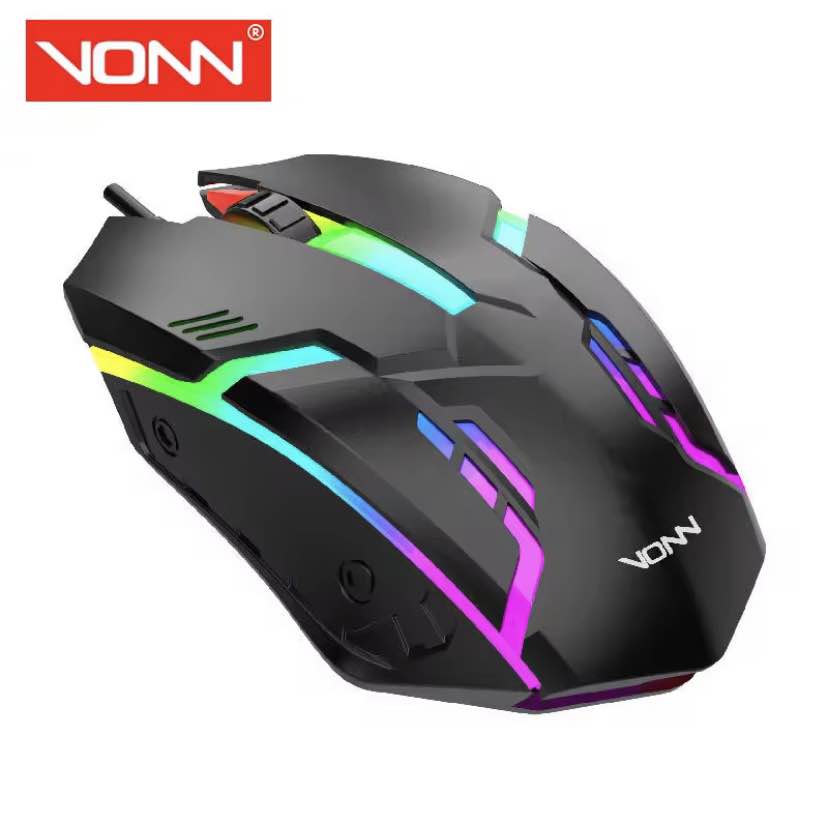 Gaming Mouse RGB with 1600dpi - Breathing LED USB Wired Optical Computer Mouse with  Braided Wire including Side Buttons - Mouse with FREE Mouse Pad for laptop, PC, Gaming & Office Use by FunBug