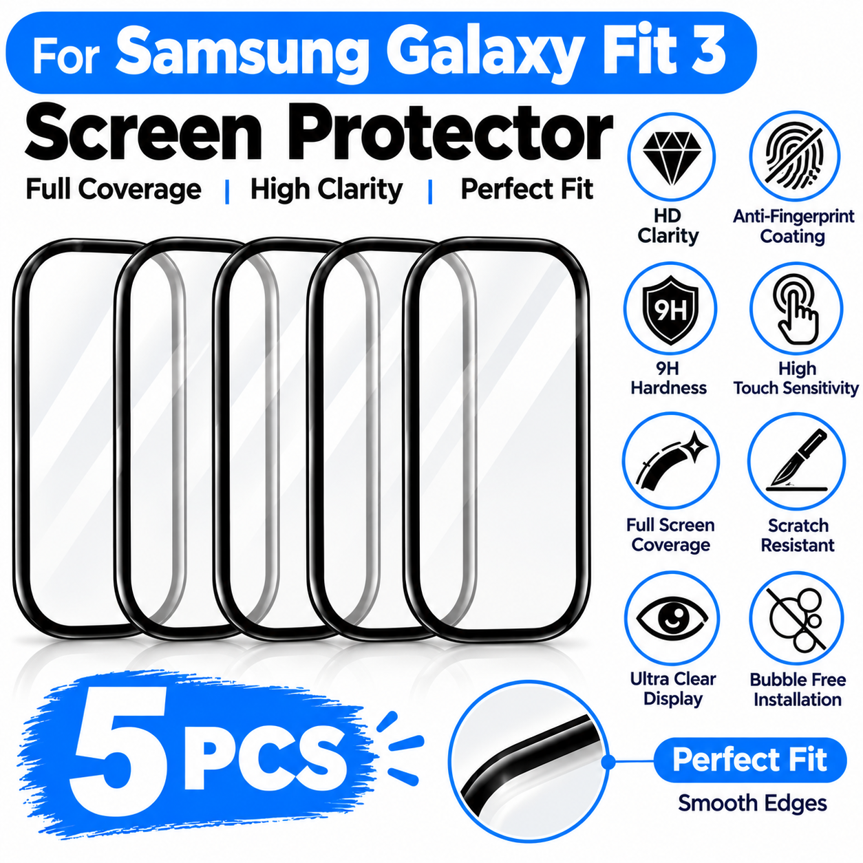 Samsung Galaxy Fit 3 Protector Anti Scratch - Samsung Galaxy Fit 3 Smart Watch Protector
