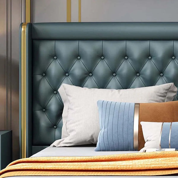Bedroom Furniture Set Modern Italian Design Upholstered King Size Storage Beds