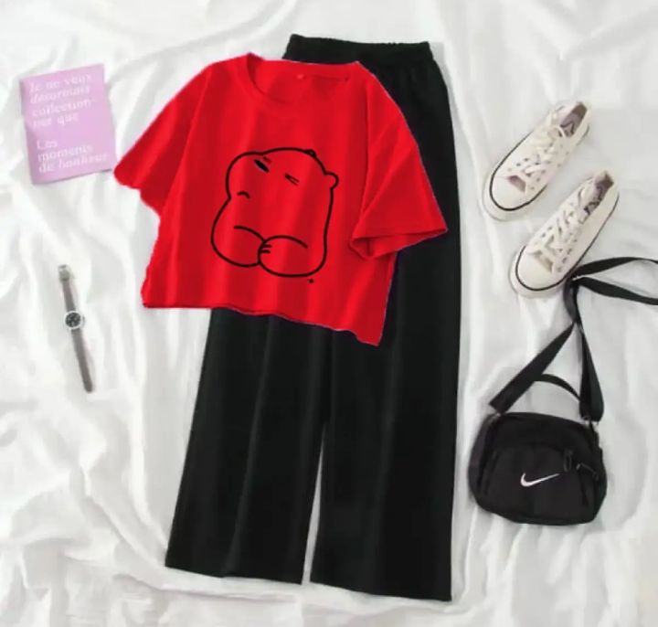 Summer Casual Suit Crop Top and Flapper Trouser Combo for Women and Girls - Stylish Jersey Set, Ideal for Summer, Available in Multiple Sizes